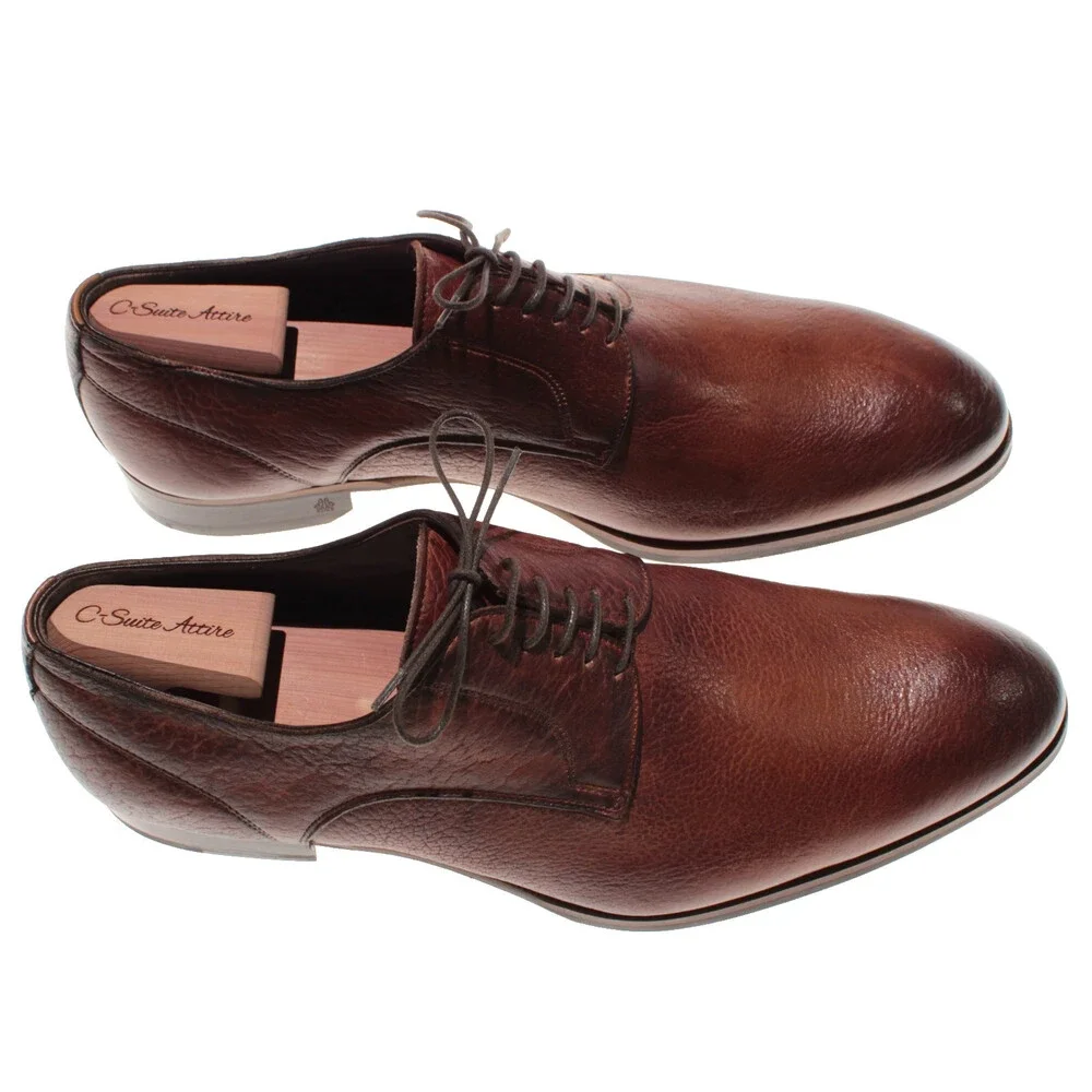 Di Bianco NWD Lace Up Derby Dress Shoes Size 46 (US 13) in Brown Leather